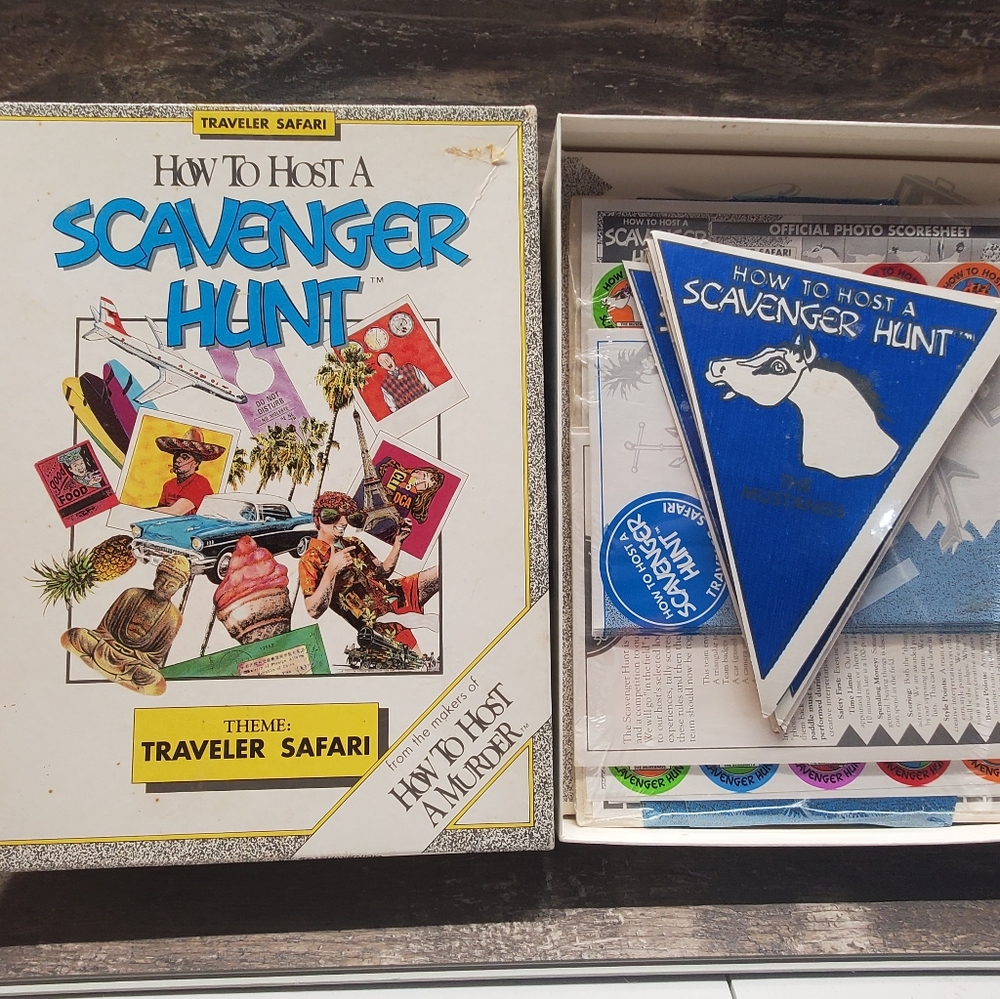 Vintage‎ HOW TO HOST A SCAVENGER HUNT, Sports Safari Theme Board Game